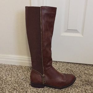 Brown knee high boots!